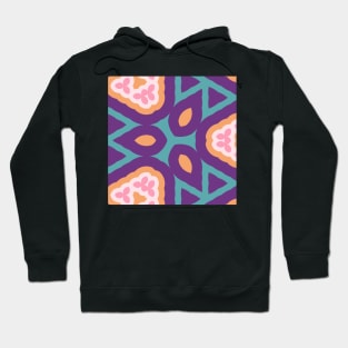 Kaleidoscope Pattern of Blue, Purple, Orange and Pink Hoodie